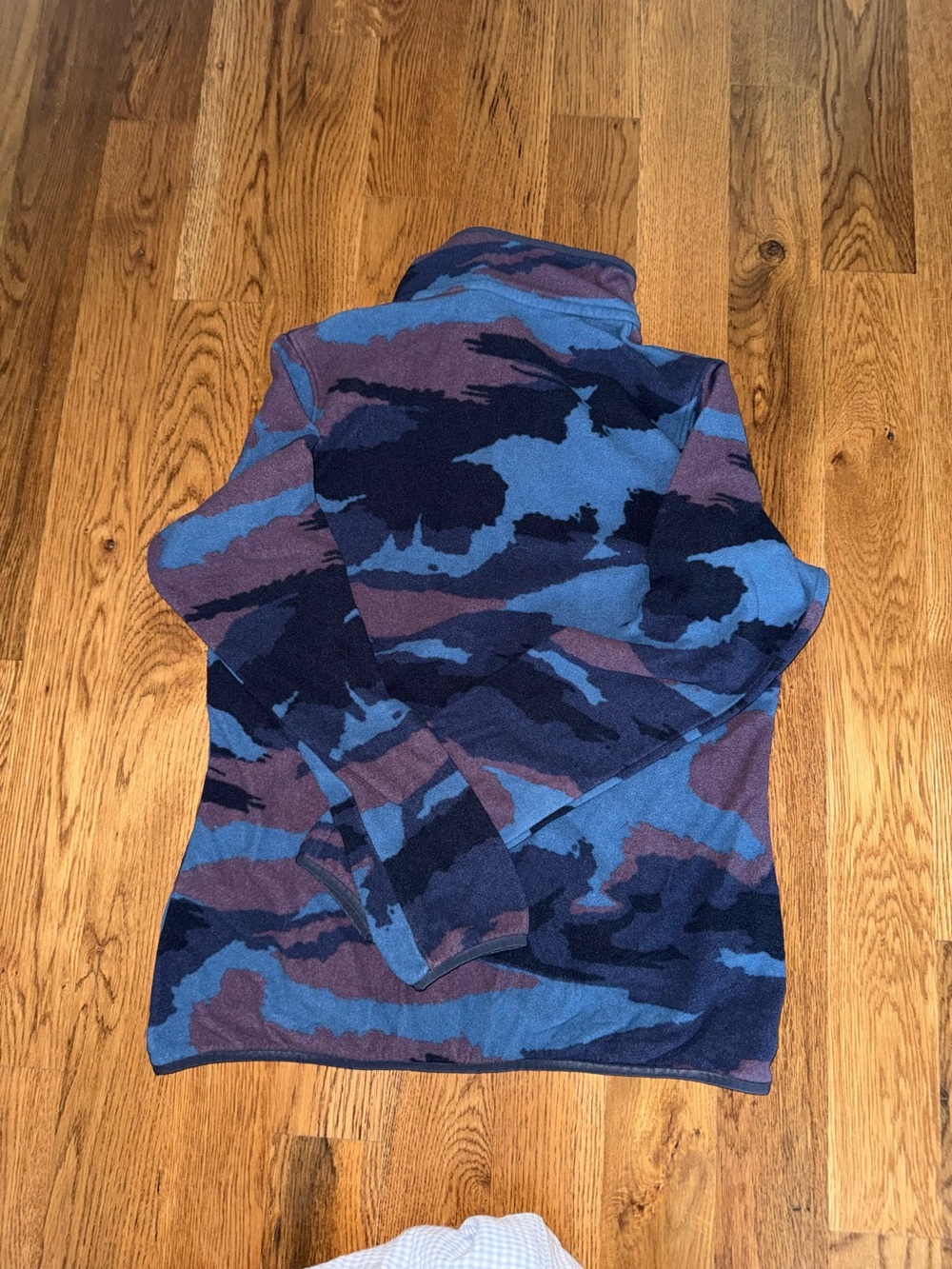Patagonia Synchilla Blue Navy Camouflage Snap-Up Fleece Pullover - Picture 3 of 3